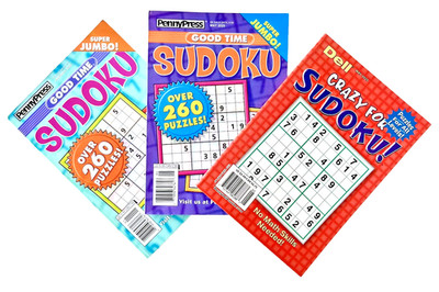 NEW Lot of 3 Dell Penny Press Crazy For Sudoku Puzzle Books Over 260 Each Book