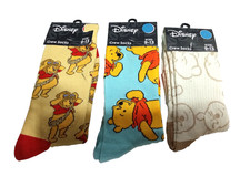 3 Pairs NOS Disney Winnie The Pooh Size 9-13 Novelty Graphic Crew Socks