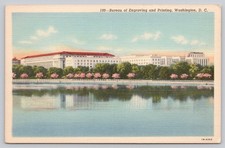 Vintage Linen Postcard Bureau of Engraving & Printing Washington DC