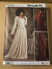 Simplicity S8866 Misses Medieval Hooded Knit Dress Costume Size 6-14 UNCUT
