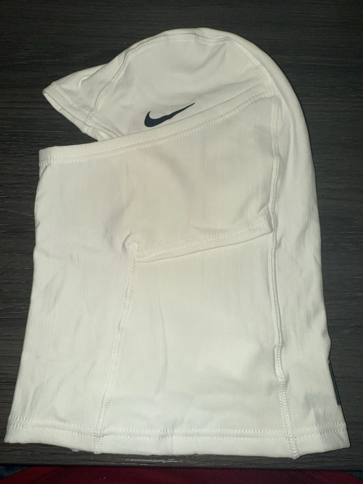 Nike Pro Hyperwarm Capucha Ajuste Térmico Unisex Blanco Máscara de Esquí Fútbol • Nuevo en Caja Foto 3 de 4