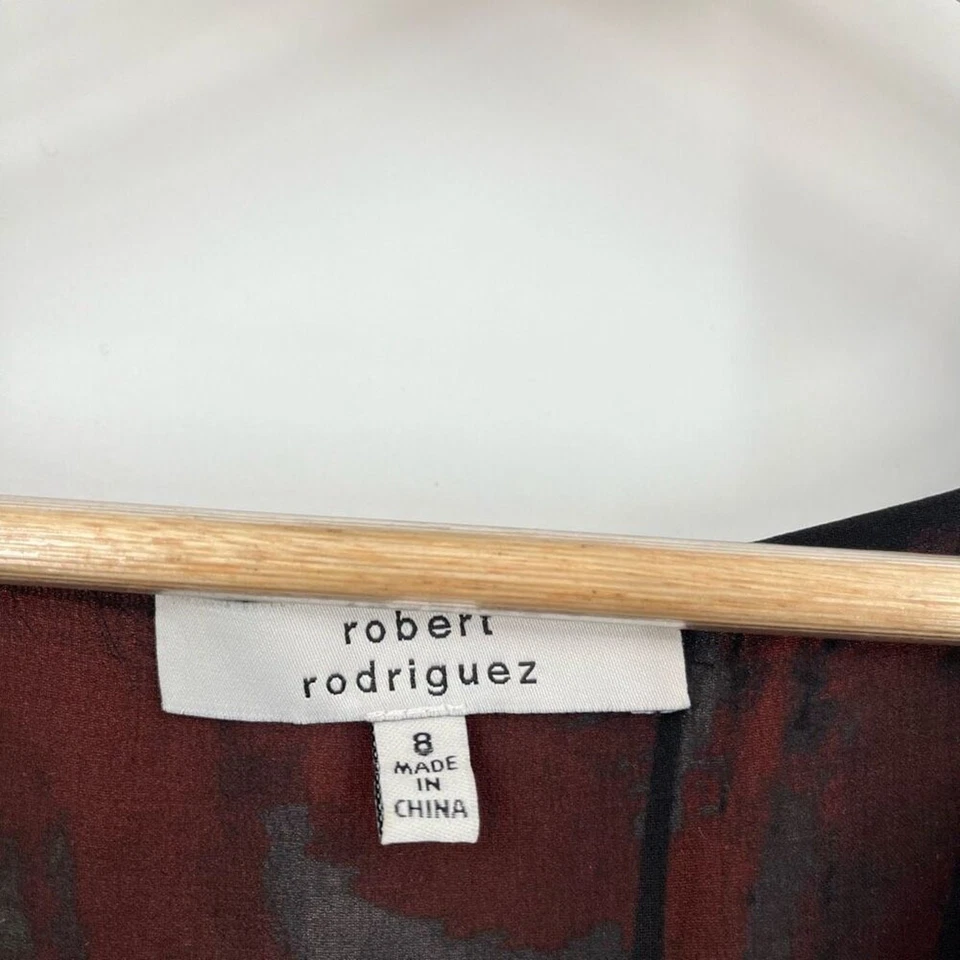 Vestido envolvente Robert Rodriguez seda tie dye alto bajo naranja negro para mujer talla 8 Foto 3 de 4