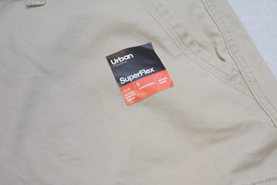 Urban Pipeline Super Flex Cargo 卡其色斜纹布短裤米色平底男式 40 码全新带标签 — 第 4/4 张图片