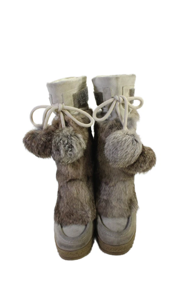 Coach Mujer Piel de Conejo y Gamuza Sin Cordones Forrado Sherpa Invierno Boors Marrón Talla 6 Foto 2 de 4