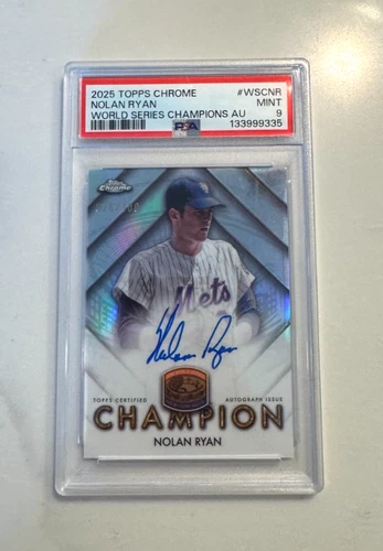 2025 Topps Chrome World Series Champions Nolan Ryan AUTO /100 #WSC-NR PSA 9 MINT
