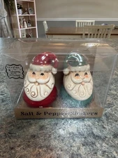 Johanna Parker Christmas Santa Claus Salt and Pepper Shakers NEW