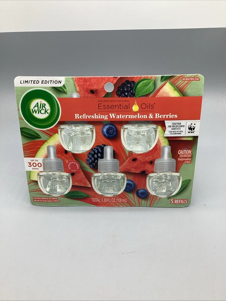 Air Wick Plug in Scented Oil Refill, 5 ct, Fresh Watermelon & Berries-NEW!!! - Image 2 of 4