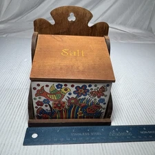 Salt Cellar Wall Hanger Made in Japan  Birds Floral Retro Abstract 60s/70s VTG