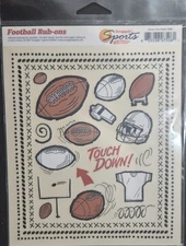 Football Rub-Ons by Scrappin Sports & More-Down the Field-Touch Down