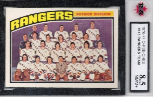76-77 O-Pee-Chee New York Rangers Team Checklist KSA 8.5