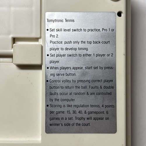 TOMYTRONIC Electronic TENNIS Table Top Game, Box & Instructions-TESTED Works - Picture 4 of 14