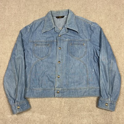 Vintage 70s Lee Denim Jean Trucker Jacket Mens Large