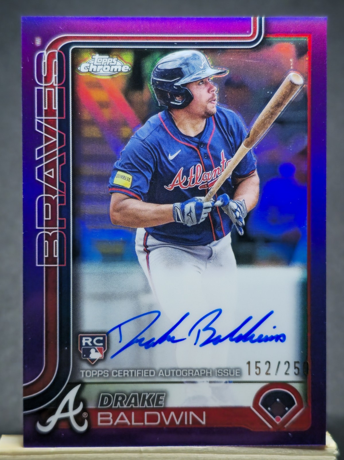 2025 Topps Chrome - Rookie Auto Drake Baldwin RA-DBA Purple Refractor /250 (RC)