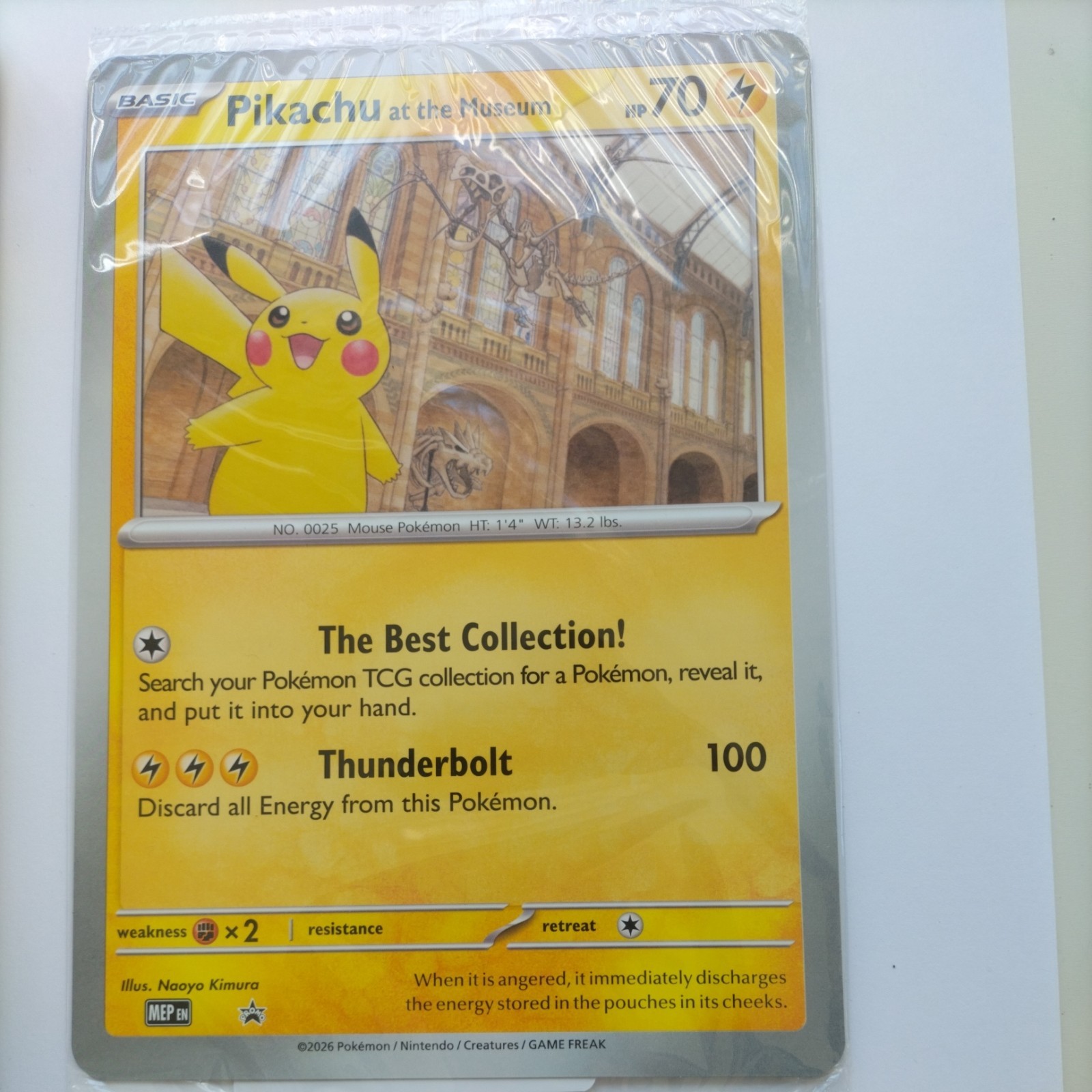 Pokémon TCG Pikachu At The Museum Jumbo Promo Card Brand New Sealed