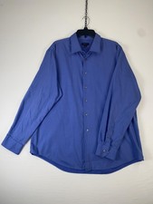 Van Heusen Dress Shirt Mens 17.5 XL Blue Striped Long Sleeve Button Front