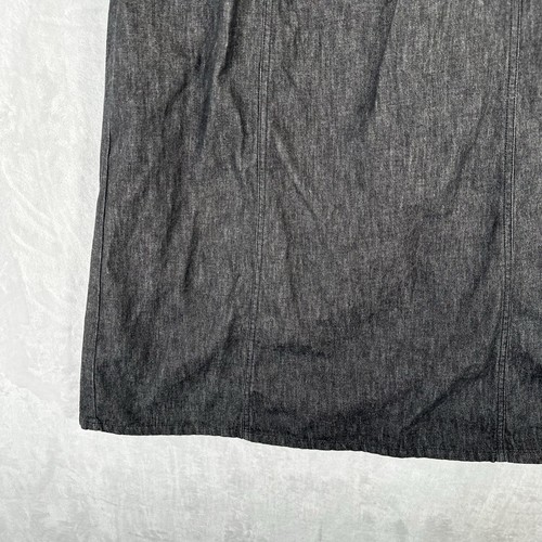 Vintage Orvis Skirt Womens 12 Black Denim Chambray Western 90s Midi Cowgirl - Picture 3 of 9