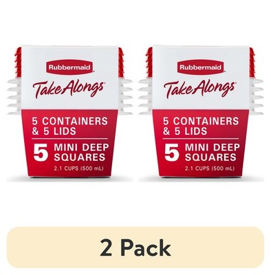 (2 pack) Rubbermaid 2.1 cups Clear Food Storage Container 5 pk