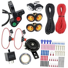 Universal UTV ATV SXS Scooter LED Turn Signal Horn Kit Street Legal 4 Way