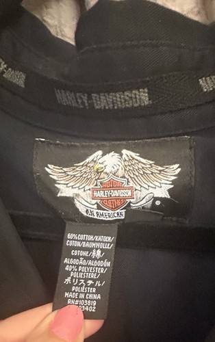 Harley Davidson Hemd Herren XL Willie G Skull schwarz bestickt Biker Werkstatt - Bild 4 von 7