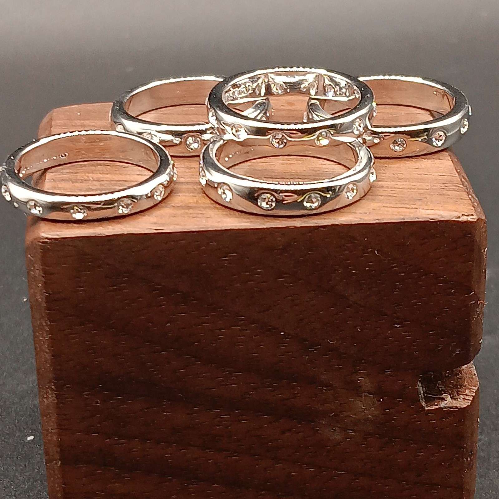 Joan Rivers Silver Tone Band Stackable Ring With … - image 15