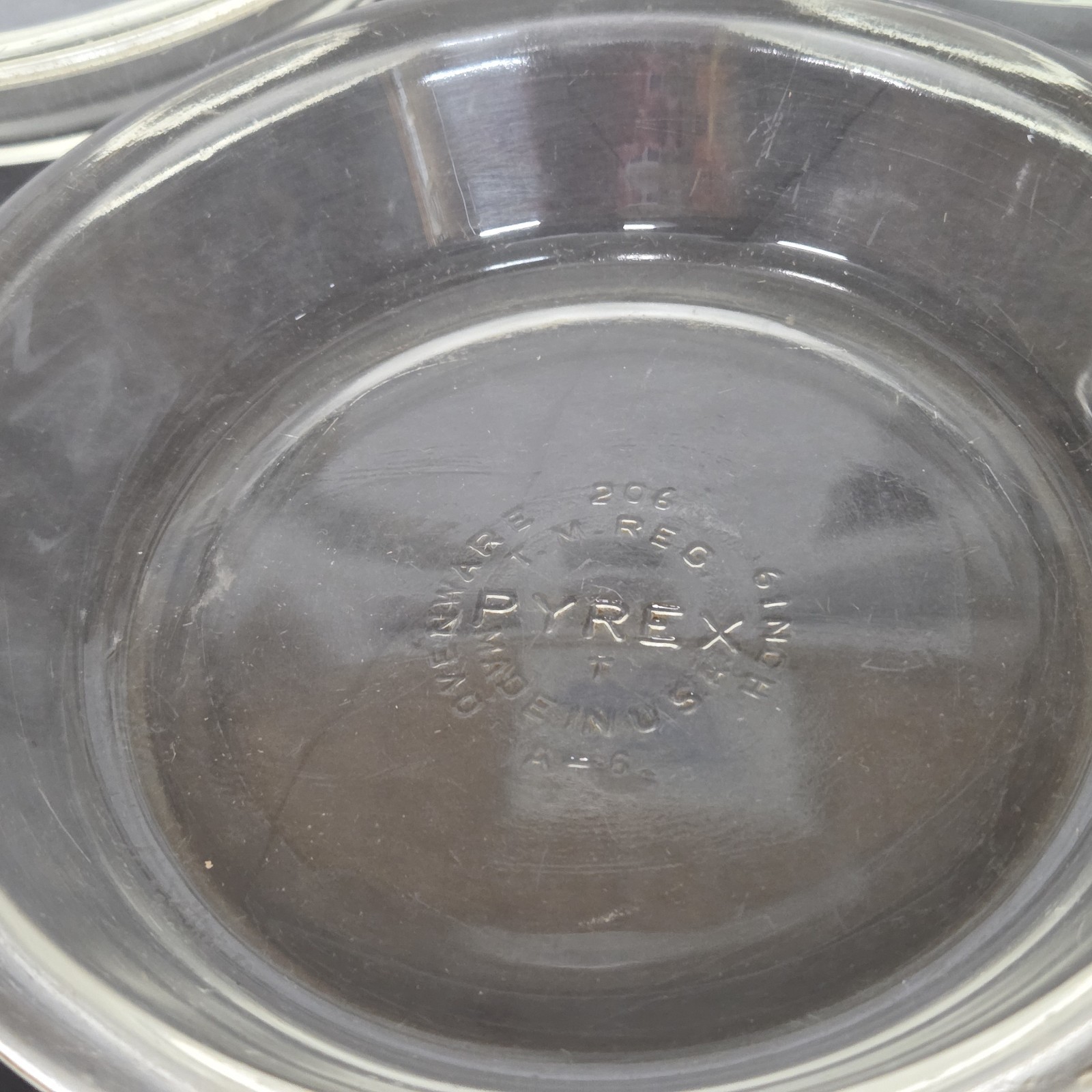 3 Vintage PYREX 6" Mini Pie Pans 206 Smooth Edge Clear Tart Plate USA