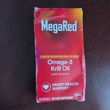 MegaRed Omega-3 Krill Oil Heart Health Support 60 Softgels 9/2026