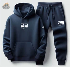 Navy Blue Streetwear Sweatshirt Hoodie Joggers 23 Legend Sweatsuit Sneakerhead