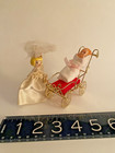 Miniature Vintage doll house 1950's baby doll/eyes move carriage, wedding doll — photo 1