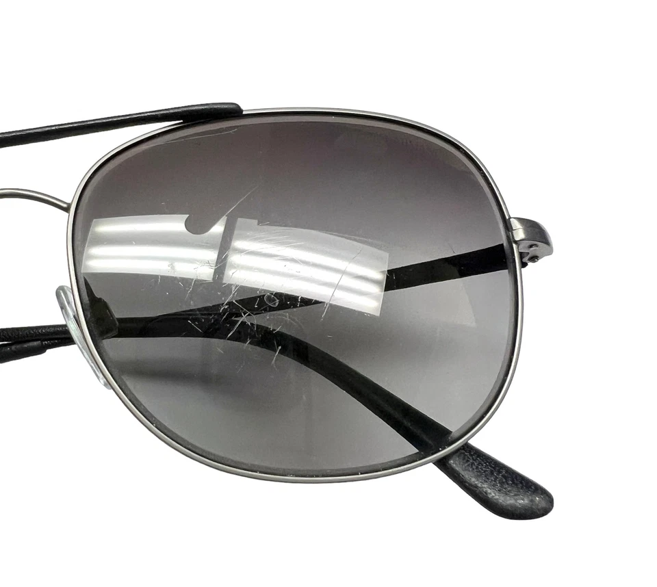 Gafas de sol Giorgio Armani AR 6012-Q 3003/T3 mate plateadas cuero negro polarizado Foto 3 de 4