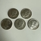 5x 1968 Kennedy Silver Half Dollars 40% Silver Free Shipping