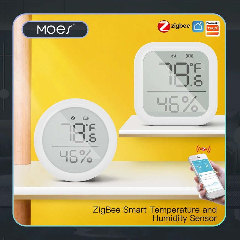 MOES Tuya ZigBee Smart Temperature Humidity Sensor LED Display Google Home