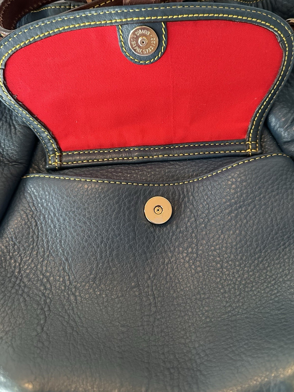 Dooney Bourke Blue Leather Drawstring Bucket Bag - image 17