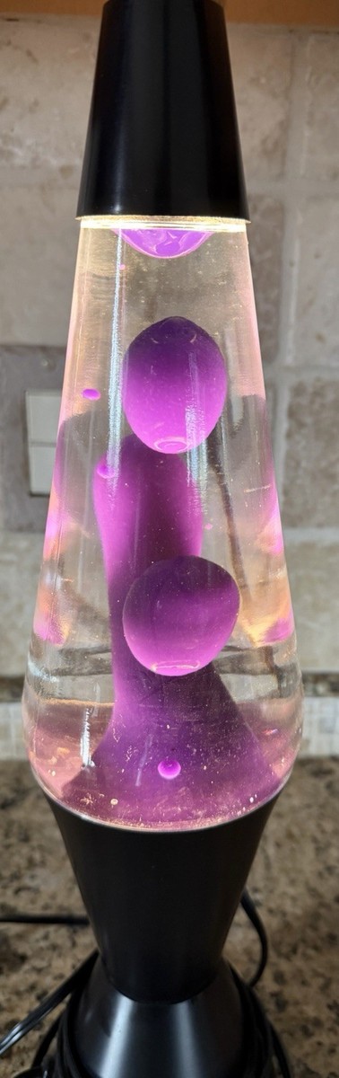 Vintage Lava Lite Lamp from the Silver Streak Black Base Purple