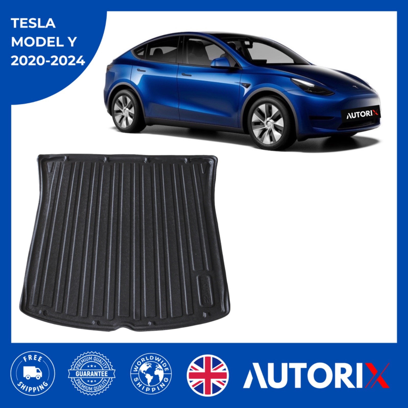 Tesla Model Y 2020-2024 Boot Liner Mat Trunk Waterproof Heavy Duty TPE Pet Safe