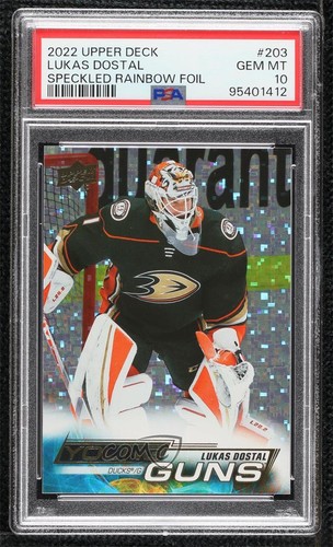 Lukas Dostal [Rainbow Foil] #203 2022 Upper Deck card