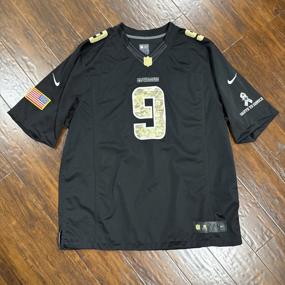 Camiseta Nike NFL Salute To Service Dallas Cowboys Tony Romo #9 negra camuflada #9 XXL Foto 3 de 4