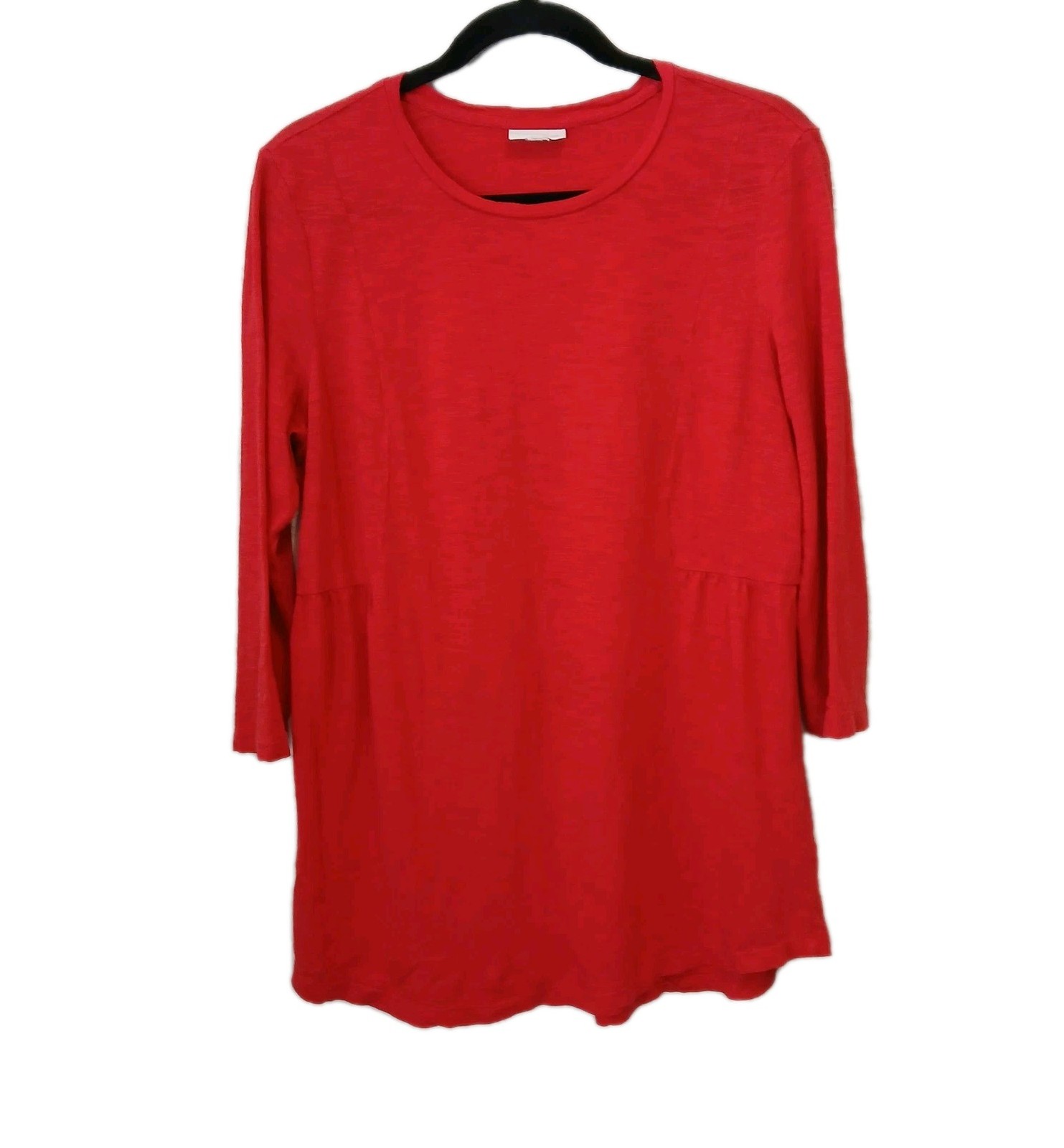 J.Jill Red Tshirt Tunic 3/4 Sleeve Size Small Cotton Modal Lightweight Top Shirt