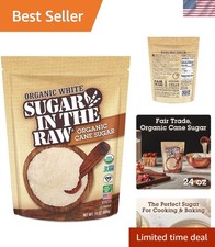 Organic Granulated Cane Sugar - 24 oz Pure Natural Sweetener, Non-GMO