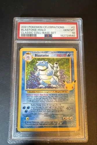 Blastoise 2/102 Celebrations: Classic Collection Holo PSA 10