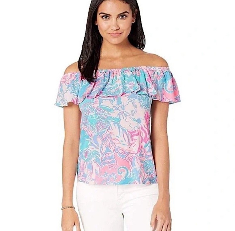 NWT Lilly Pulitzer Fortuna Off The Shoulder Top XL