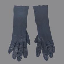 Vintage 60s Roger Fare Gloves X Small 6.5 Blue Leather France