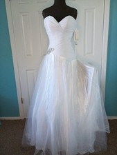 Wow Prom And Pageant Dress White Wedding Dress Size 2 With Minor Flaws With Tag