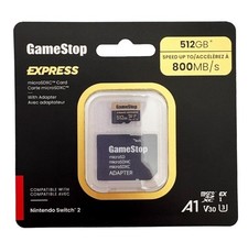 Nintendo Switch 2 GameStop 512GB Express Micro SD Card for Switch 2 BRAND NEW