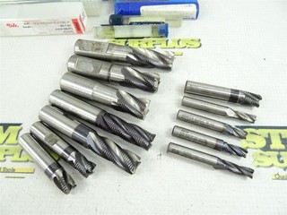 LOT OF 12 ASSORTED HSCO ROUGHING END MILLS 5/16" TO 3/4" DIA YG