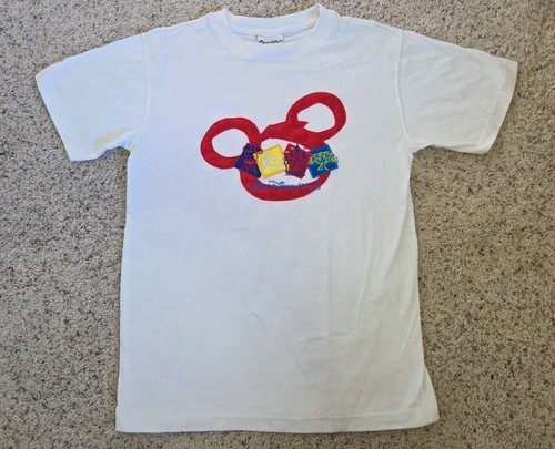 Vtg 90's Walt Disney World Embroidered 4 Theme Parks Mickey Ears T-Shirt Medium 