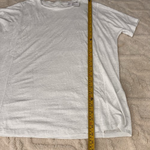 Camisa túnica Eileen Fisher blanca manga corta de lino cuadrado para mujer talla S informal - Imagen 13 de 13