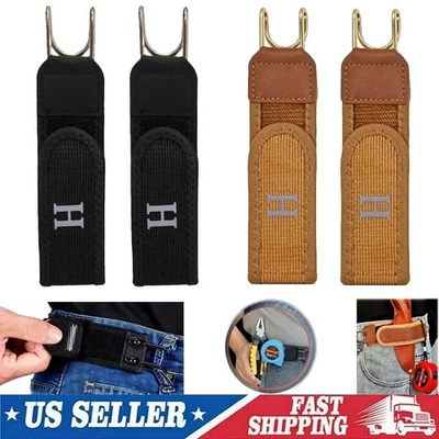 #ad 2PCS Tactical Metal Hook Elastic Belt Buckle Less Invisible Waist Belt Closure $7.69