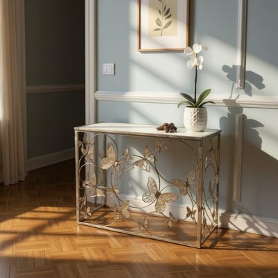 Gold Schmetterling Konsolentisch Sideboard Design Art Deco Metall Beistelltisch