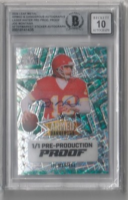 2024 LEAF ARMED & DANGEROUS JOE MONTANA AFTER-MARKET AUTOGRAPH BECKETT SLABBED