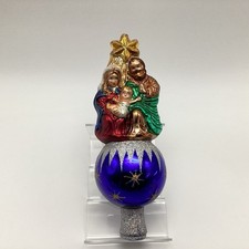 Old World Christmas Nativity Holy Family Glass Christmas Tree Topper Glitter